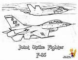 Coloring Pages Airplane 35 Kids Aircraft Fighter Jet Lightning Yescoloring Jets Military Print Fierce Gun Colouring Ii Airplanes F35 Color sketch template