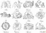 Zodiac Coloring Pages Sign Virgo Signs Adults Printable Drawings 63kb sketch template