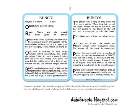 printable bunco rules  score sheets  bunco rules bunco