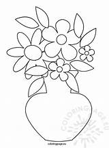 Flowers Vase Spring Coloring sketch template