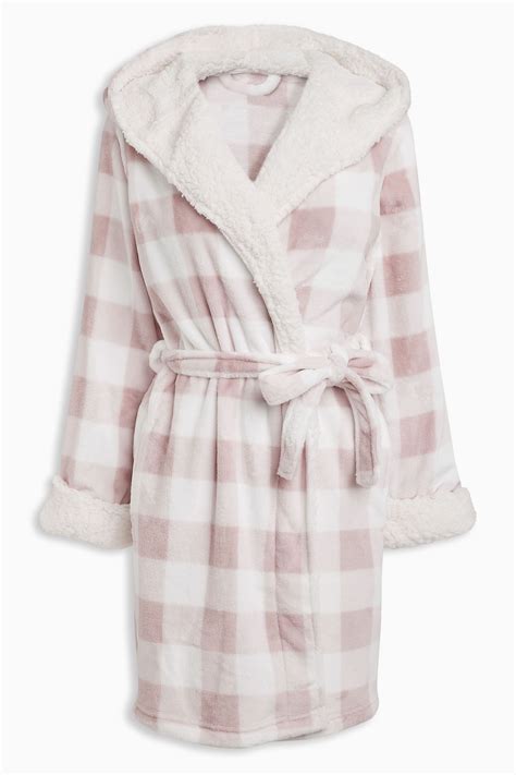 buy pink check sheepy robe    uk  shop cozy dress outfit clothes gowns dresses