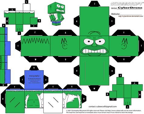 cubee homer hulk by cyberdrone on deviantart paper toys template