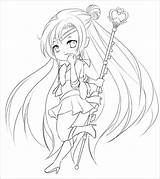 Coloring Chibi Anime Pages Print Coloringbay sketch template