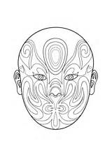 Mask Chinese Opera Coloring Pages sketch template