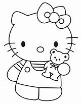 Teddy Bear Coloring Pages Kitty Hello Printable Bears Cartoon Color Print Colouring Kids Showing Sheet His Happy Clipart Cute High sketch template