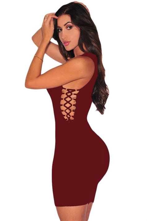 vestido moda sexy casual color vino con agujetas table dance 420 00