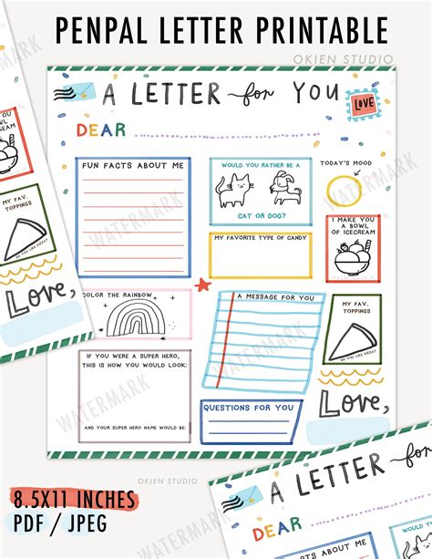 kids  pal printable letter templates  kids letter etsy canada