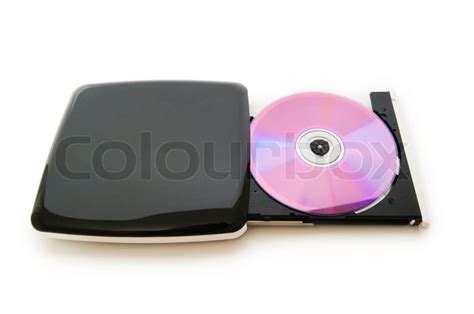 external dvd drive isolated   stock image colourbox