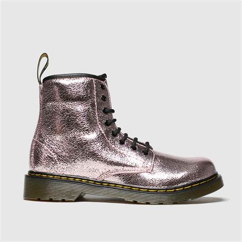 dr martens pink  crinkle metallic boots junior shoefreak
