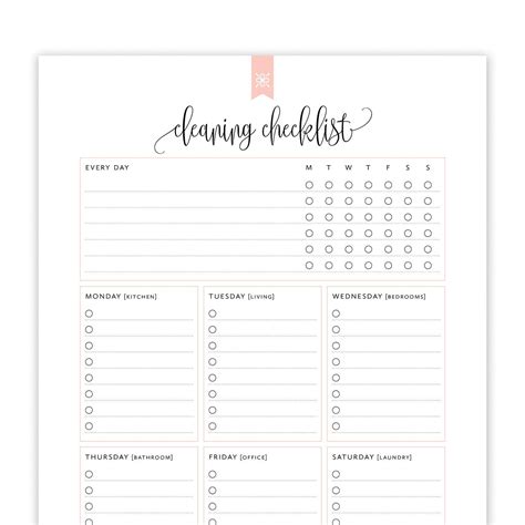 cleaning checklist instant  editable cleaning checklist