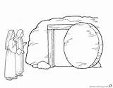 Tomb Empty Easter Risen He Pages Mary Printable Cloring Coloring Kids Color Print sketch template