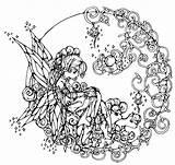 Coloring Pages Fairy Adults Adult Fairies Getdrawings Printable sketch template