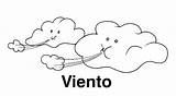 Viento Dibujo Nubes sketch template