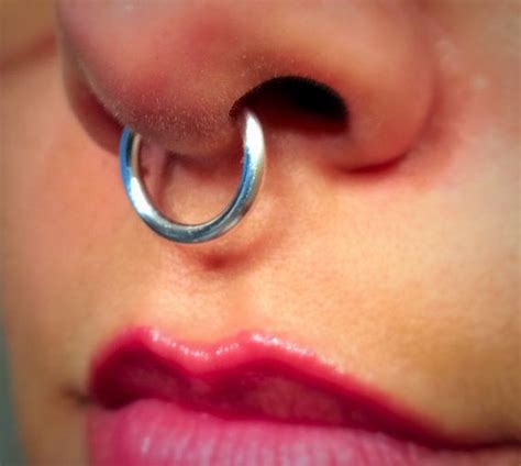 Large 12 Gauge Thick Septum Ring 12g Fake Piercing Silver Wire Nose