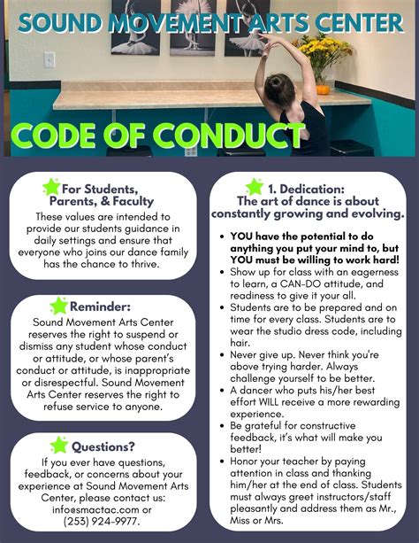 code  conduct sound movement arts center tacoma youth programs