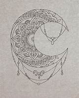 Tatouages Mandalas Henna Idées Piercings Croquis Lune sketch template