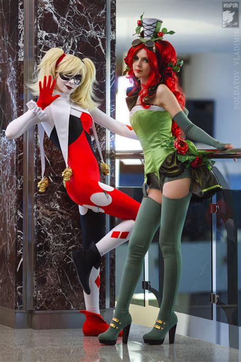hot harley quinn and poison ivy cosplay project nerd