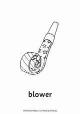 Blower Party Coloring Colouring Pages Blowers Outline Simple Birthday Hats Hat Years Year Streamers Activityvillage Happy Color Print Village Activity sketch template
