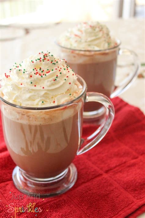 hot chocolate just add sprinkles