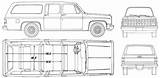 Suburban Chevrolet Blueprints 1984 Chevy Ford Car Bronco Blueprint Suv Drawing Clipart Drawings 1985 1990 1982 Pickup 3d Trucks Templates sketch template