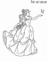 Beast Beauty Coloring Pages Color Print Belle Disney Princess Choose Board sketch template