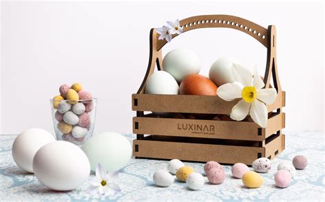 easy laser cut egg basket  easter luxinar