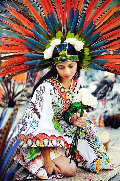 A Mexican Bride In Traditional Feather Headdress Via