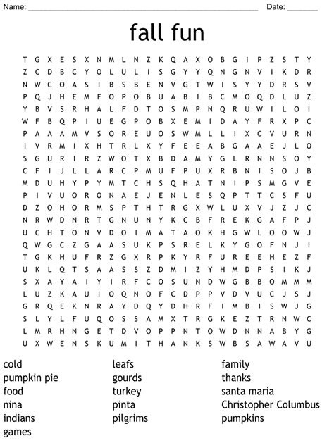 fall fun word search wordmint