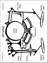 Drum Coloring Set Getcolorings Color Printable Pages sketch template