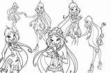Coloring Winx Club Pages Printable Everfreecoloring sketch template
