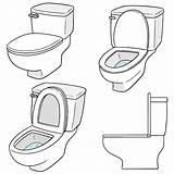 Toilet Flush Vetores Nivelado Toalete Bowl Arrows sketch template