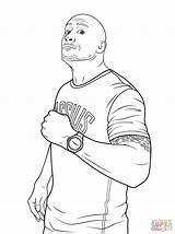 Coloring Wwe Rock Pages Johnson Dwayne Drawing Printable Styles sketch template