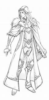 Coloring Elves Sketch Characters Mage Malbuch Skizze sketch template
