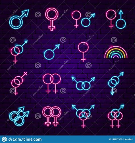 Sex Gender Neon Icons Stock Vector Illustration Of Glow 152227375
