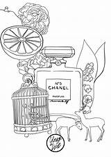 Chanel Coloring Perfume Coloriage Pages Dessin Parfum Drawing Dior Paris Adults Colorier Coloriages Antoinette Marie Printable Books Adulte Adult N5 sketch template