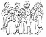Choir Coloring Coro Igreja Singing Carolers Carols Sagrada Tudodesenhos Clipground Webstockreview sketch template