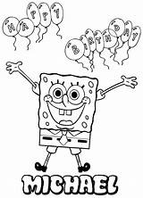 Spongebob Coloring Birthday Pages Name Happy Personalized Sheets Bob Sponge Party Printable Names Colouring Clipart Color Theme Getcolorings Getdrawings Book sketch template