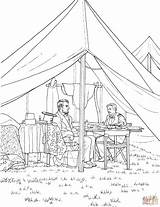 Abraham Lincoln Coloring Tent Civil War Officer Pages During Battle Harriet Tubman Printable Color Super Supercoloring sketch template