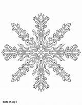 Coloring Pages Snowflake Doodle Alley sketch template