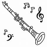 Clarinet Instruments Oboe Getdrawings Getcolorings sketch template