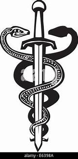 Caduceus Snakes Serpente Spada Entwined Woodcut Intrecciata Schlangen Becoming Dna Verwicklung Entwirren Schlange Klinge sketch template