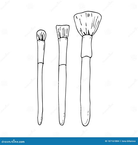 makeup brushes set stock vector illustration  collection