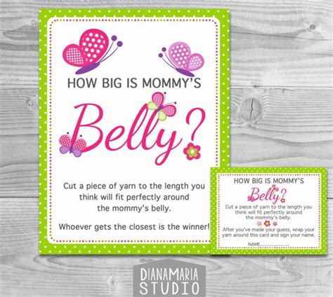big  mommys belly game printable baby shower