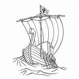 Wikinger Vikingschip Noormannen Kleurplaten Seite sketch template