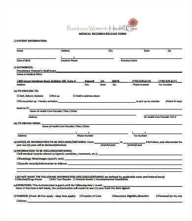 medical records release form    documents