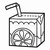 Juice Succo Colorare Apple Paille Jus Kleurend Stro Paglia Contenitore Straw Boîte Carton sketch template