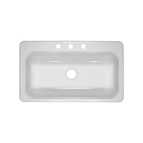 lyons style sb      white single bowl  hole commercialresidential kitchen sink