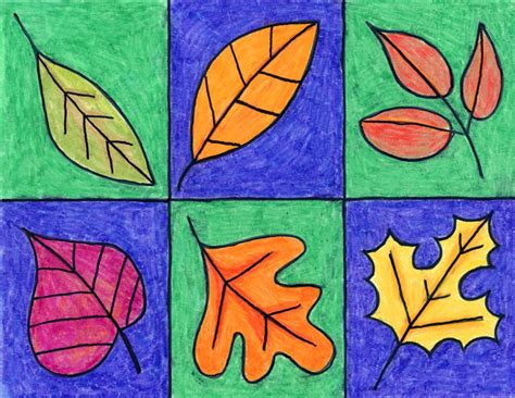 draw leaves art projects  kids