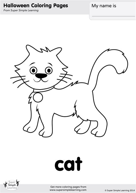cat coloring page  super simple