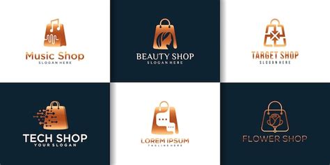 collection de logo de conception de magasin vecteur premium
